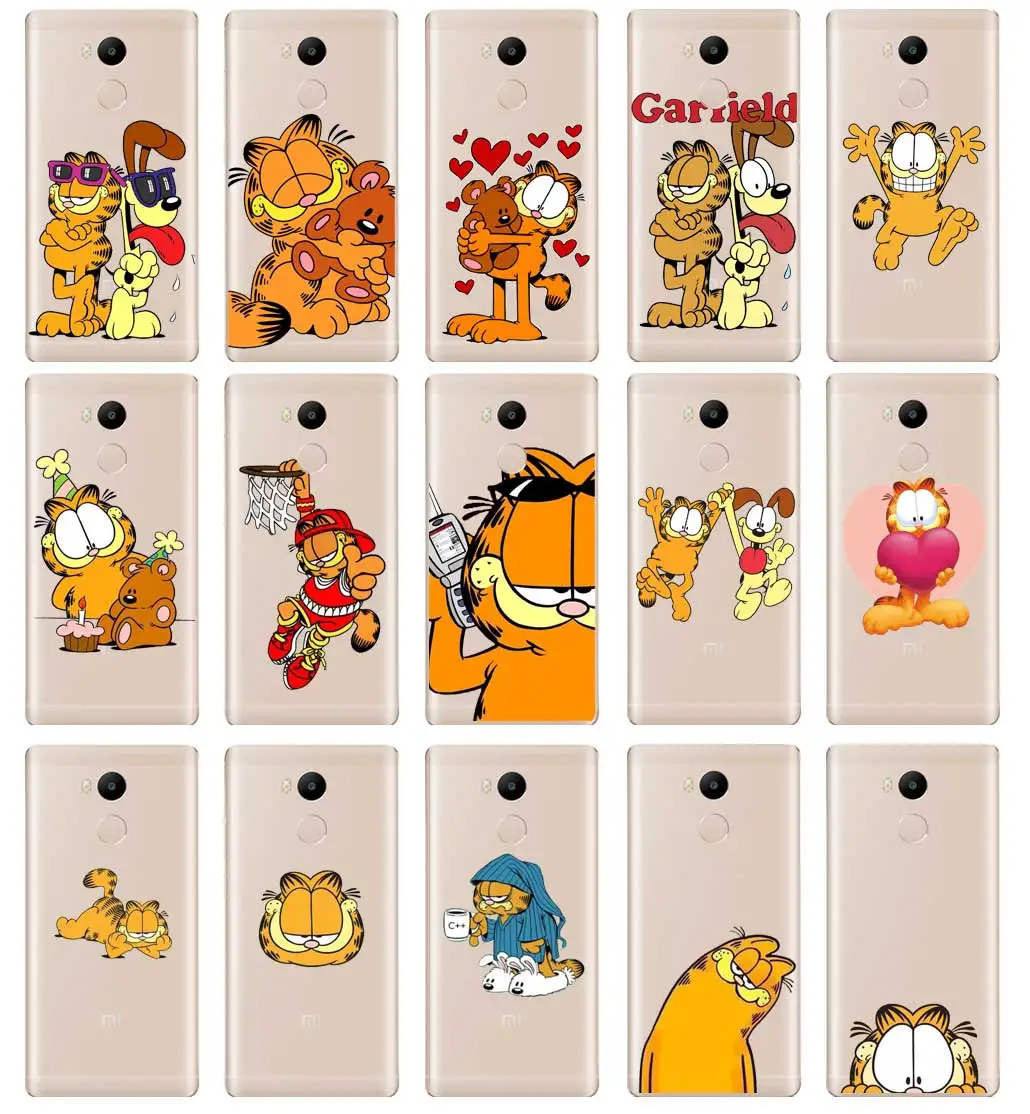 DREAMFOX M496 Garfield Soft TPU Silicone Case Cover For Xiaomi Redmi Note 3 4 5 Plus 3S 4A 4X 5A Pro Global |