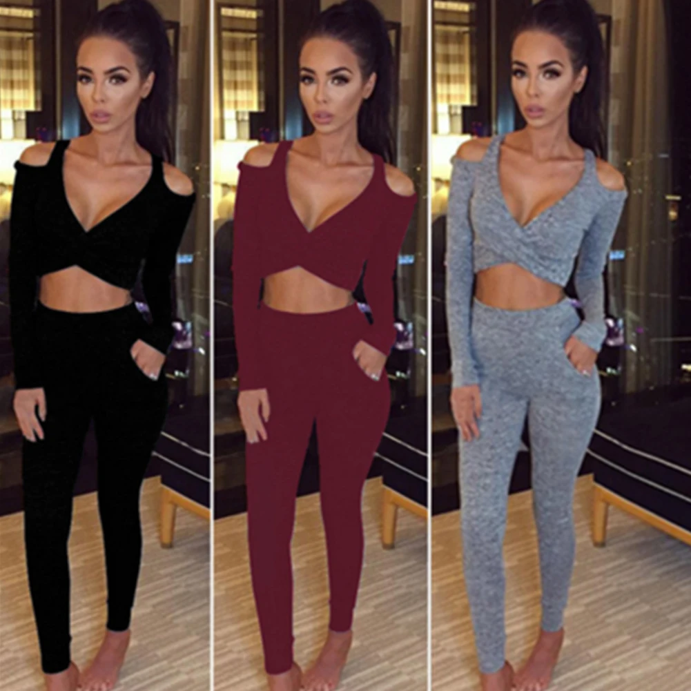 2 шт. женский спортивный костюм комплект из свитера с брюками Lounge Wear размер UK 8