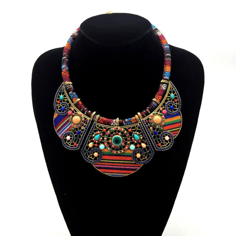 RE Fashion Bohemia Big Necklace&Pendants For Women Multicolor Statement Choker Necklaces Boho Jewelry Female Ethnic trial A2930