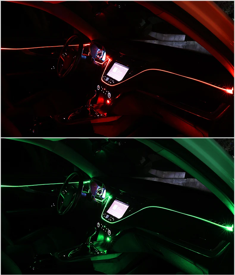 6 м активная EL неоновая Проводная полоса света RGB LED декоративная приборная панель