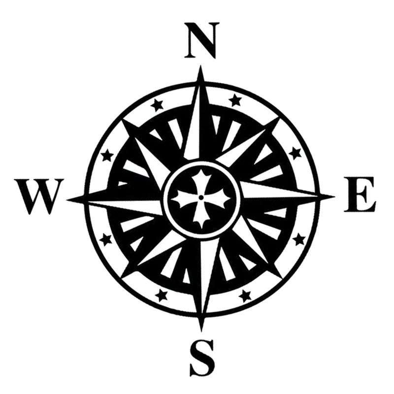 

15.5cm*15.5cm NSWE Compass Removable Funny Vinyl Decal Car Sticker Black/Silver S6-3532