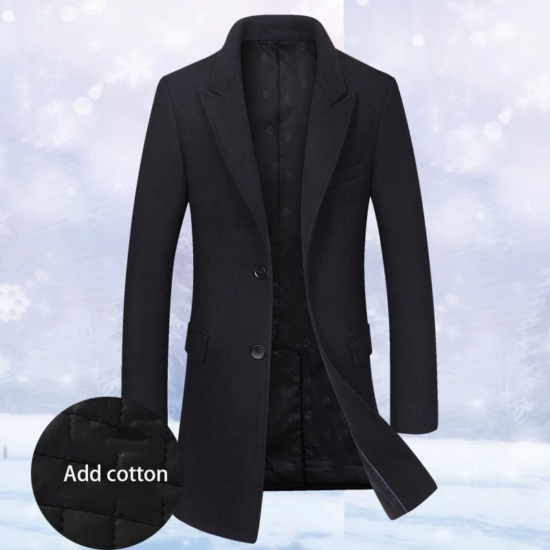 

GEJIAN, осенне-зимнее Стильное мужское бутиковое шерстяное пальто, деловое однобортное однотонное приталенное мужское пальто, Casaco Masculino