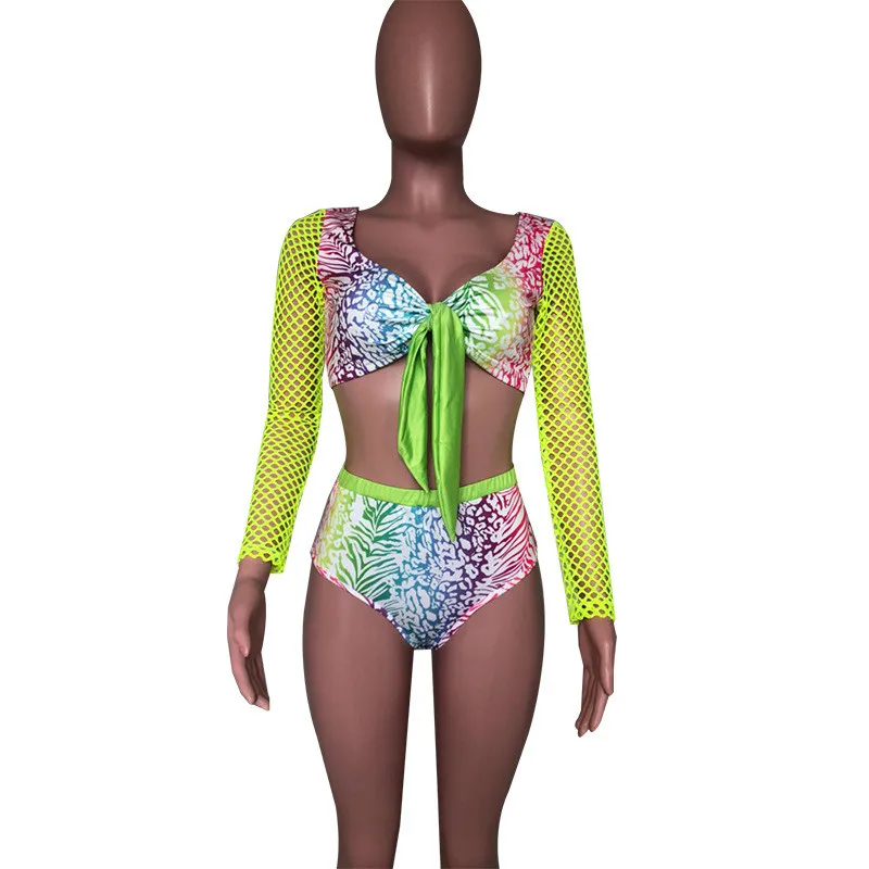 Женский леопардовый комплект из двух предметов Летний Пляжный клубный с топом