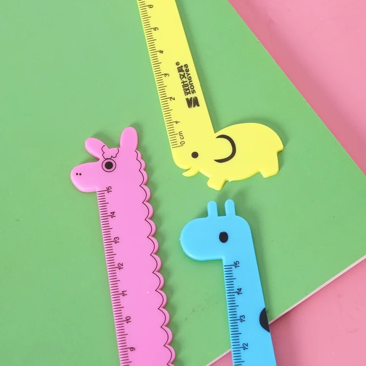 Новый 15 см милый Kawaii слон Альпака Жираф Студенческая пластиковая линейка
