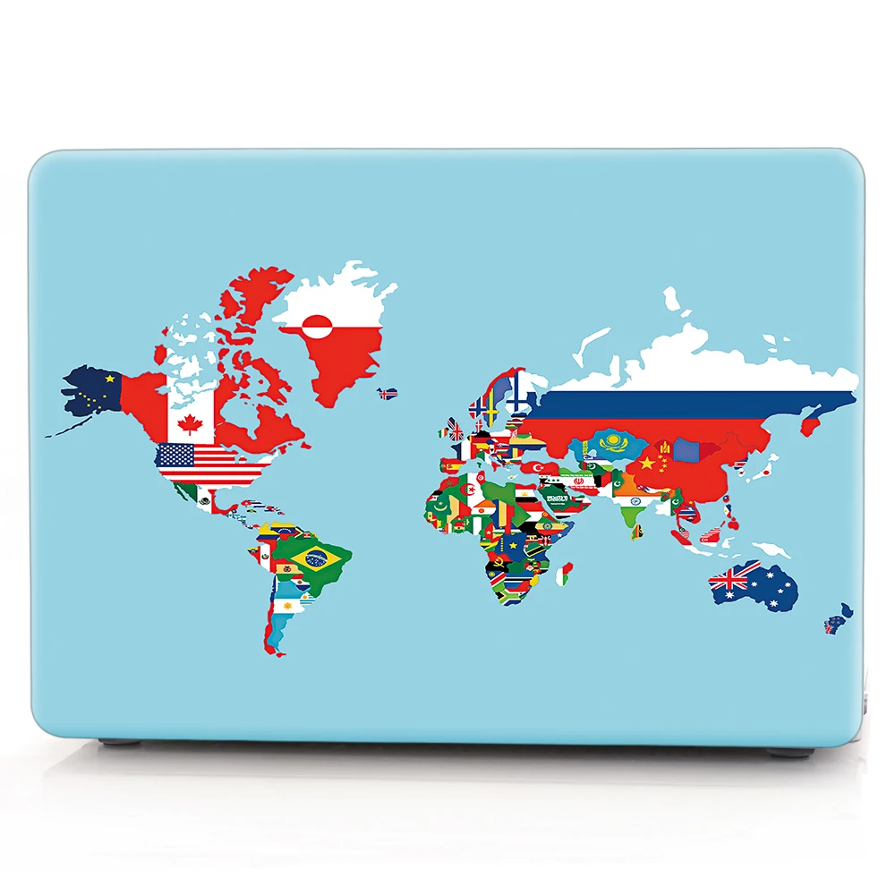 Новая мода для Macbook Retina 12 13 15 чехол A1534 A139 жесткий ПВХ цвет карта мира Жесткий ПК |