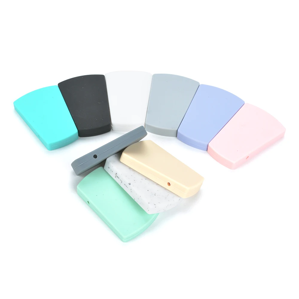 LOFCA-Cuentas trapezoidales de dentici&oacute;n para beb&eacute;, collar de cuentas de silicona para reci&eacute;n nacido, joyer&iacute;a de grado alimenticio, 5 uds.-3
