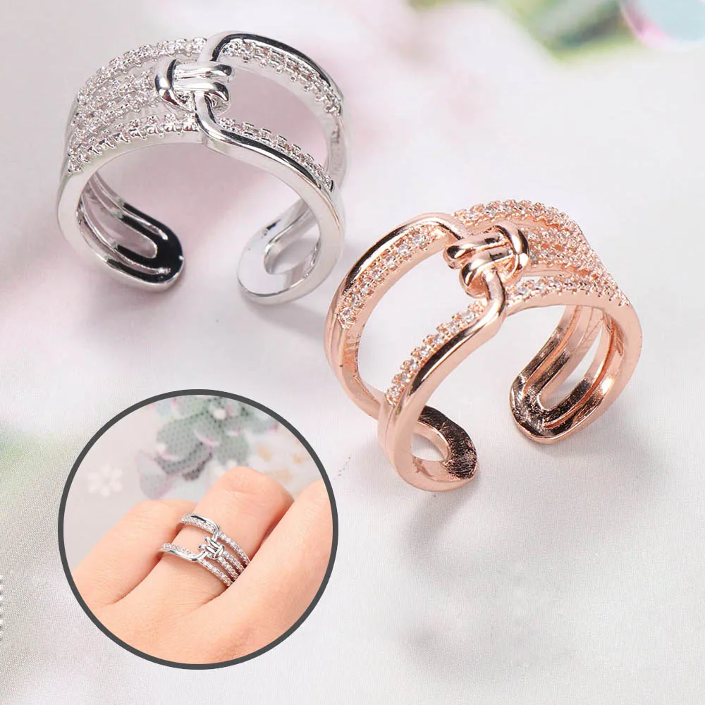 Открытое кольцо с узелком модное в Корейском стиле уникальный дизайн женское