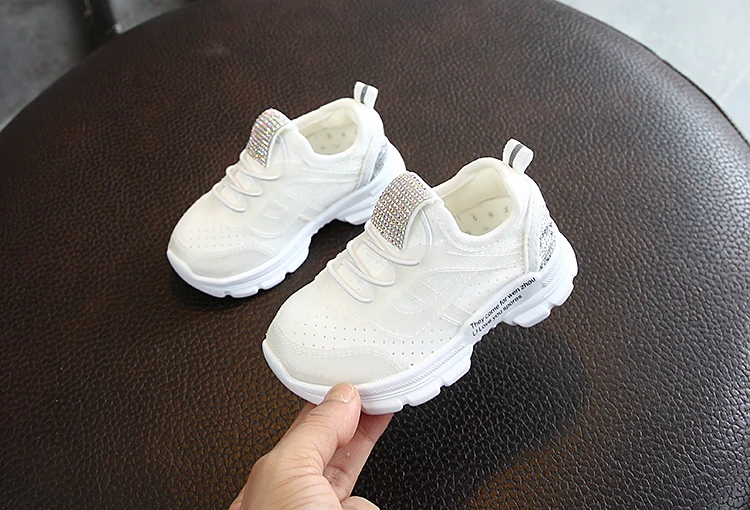 Girls' rhinestone Sports Shoes New Fashion Children's Mesh Air-permeable Leisure Boys' Shoes 1-4 Years Old