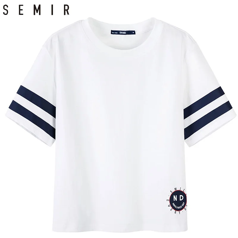 SEMIR футболка женская летняя обувь 2018 с милым принтом Футболка s повседневная Топы