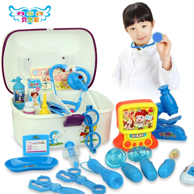 unisex plastic furniture set the doctor toy suit boys and girls play toys children's toolbox small playsets baby stethoscope | Игрушки и