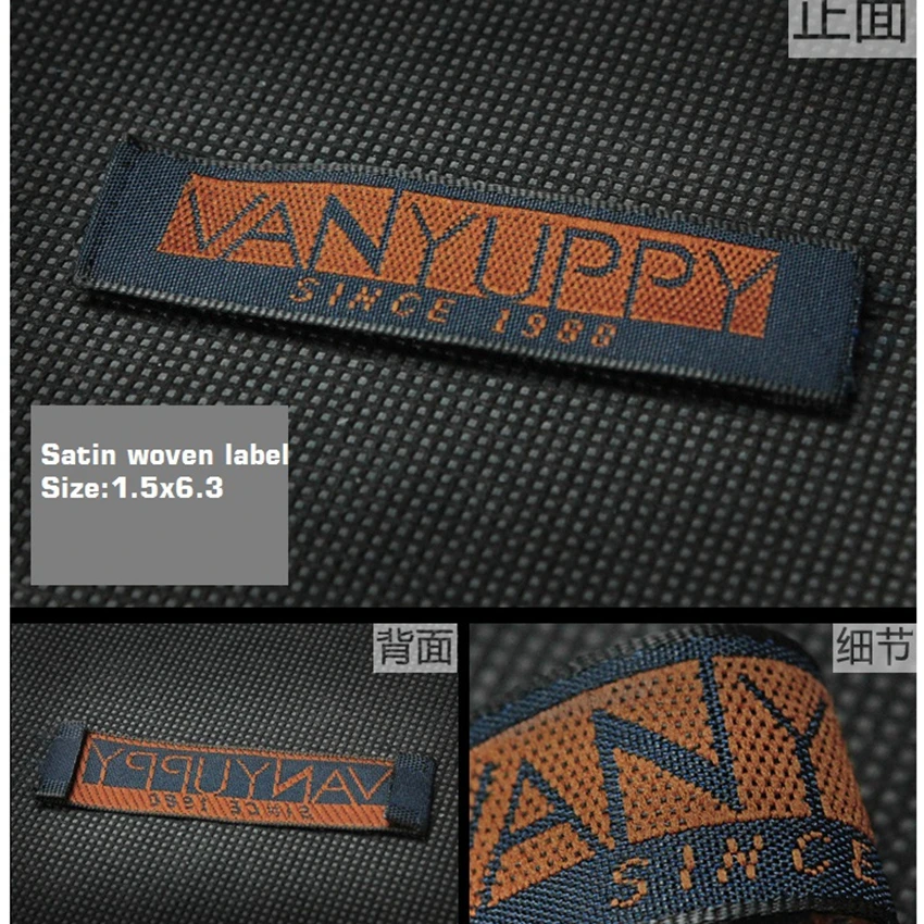 

ZeQi 1000pcs/lot customized design garment satin labels/clothing labels/silk screen woven label tag