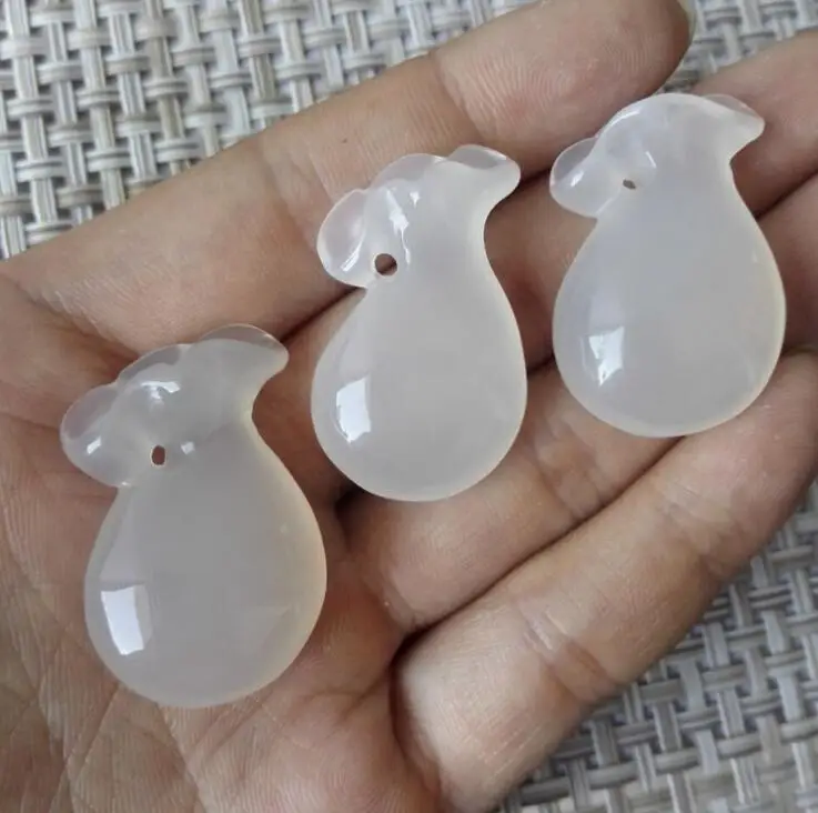 TJP natural Ice of chalcedony pendant Single side carving purse yellow agate Yellow green white pink jade | Украшения и