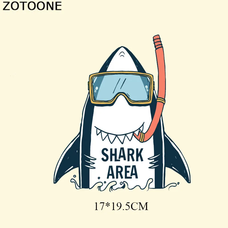 ZOTOONE Мультфильм Акула патч железо на переноске для одежды DIY Футболки платья