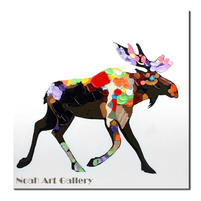 Картина маслом с тяжелой текстурой цветная для бега из козы современная животная