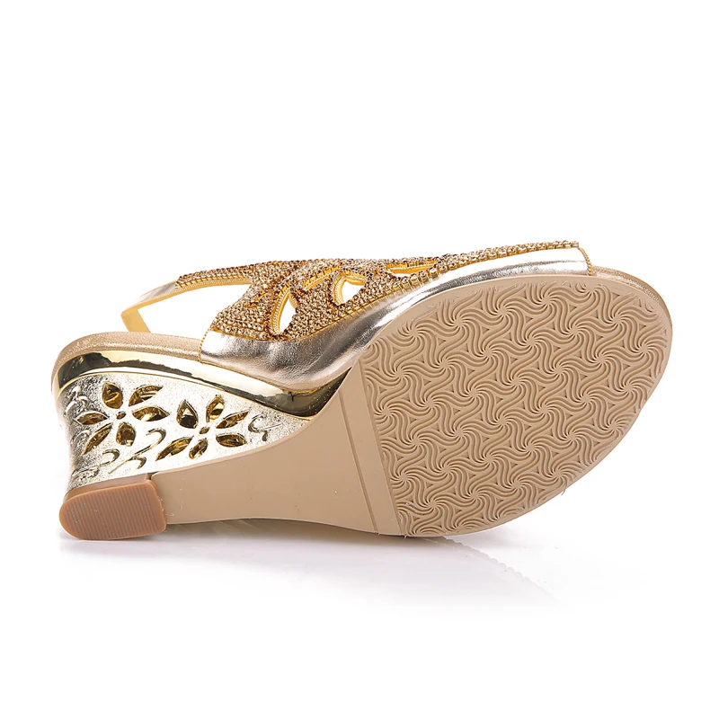 

Christia Bella Fashion Women Formal Party Shoes Wedge Heels Peep Toe Ladies Wedding Shoes Sexy Buckle Women New Version of Shoes