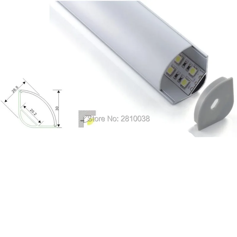 

200 X 1M Sets/Lot 120 degree angle shape led profile and large V channel profile for led cabinet or wardrobe lamps