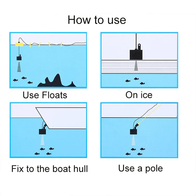 

PDDHKK LCD Coloured Display Screen Waterproof Fishing Finder Fishing lure Echo Sounder With 7.5M Portable Sonar Alarm Transducer