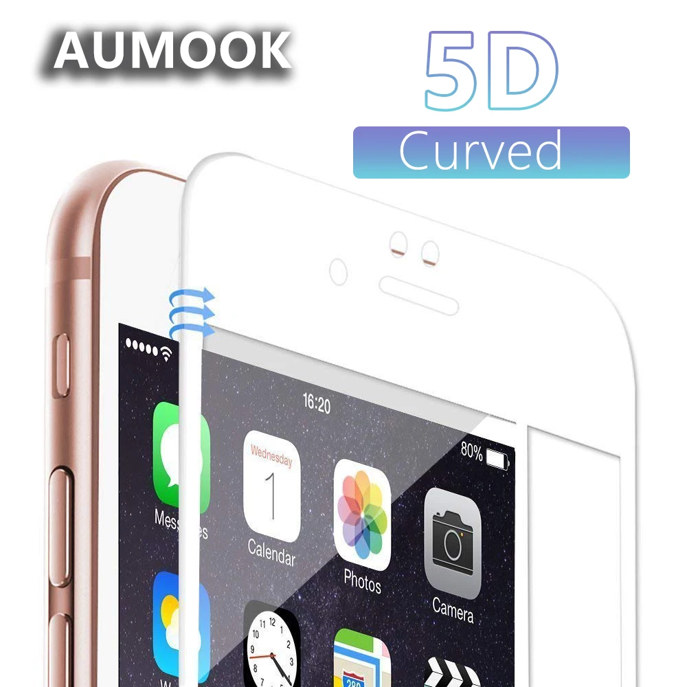 Закаленное стекло протектор 5D Edge для IPhone 6 6s 7 8 Plus X полное покрытие Защитное
