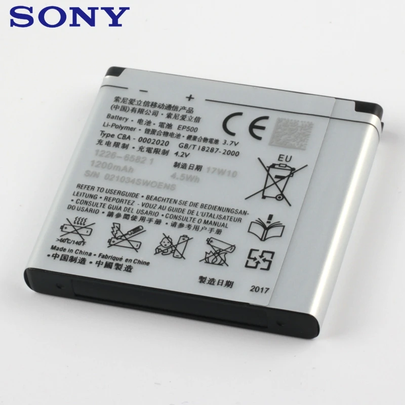 Оригинальная Замена телефон Батарея EP500 для SONY ST17I ST15I SK17I WT18I X8 U5I E15i wt18i wt19i Перезаряжаемые Батарея 1200 мА-ч