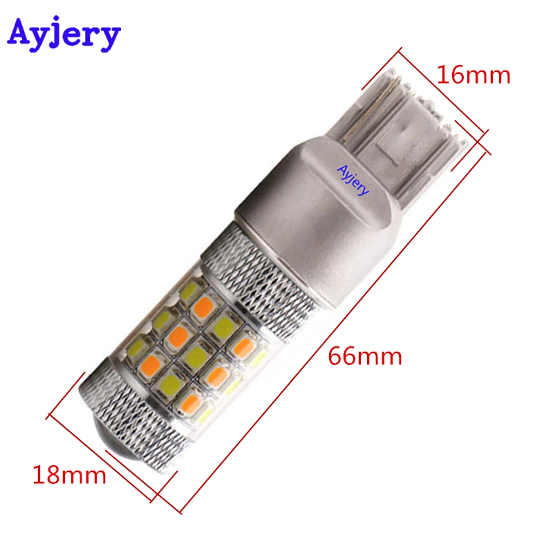 AYJERY! 2 шт. T20 P21W 7443 2835 42 SMD Светодиодные Автомобильные лампы белый/янтарный двойной