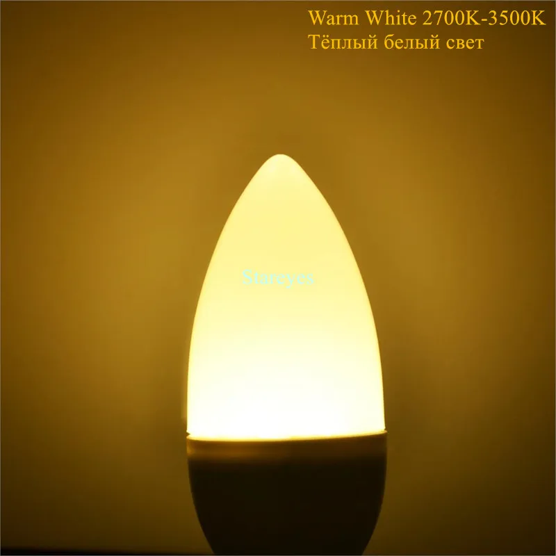 8 шт. E14 E27 SMD 2835 10 светодиодный 3 Вт Светодиодный светильник в форме свечи