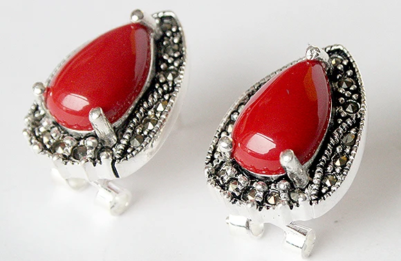 stylish 13*19mm 925 Silver &amp Marcasite Waterdrop Earrings | Украшения и аксессуары