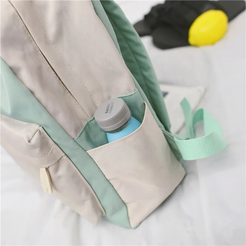 Повседневное Девушка пэчворк Рюкзак Школьный для подростков Холст back pack женщины школьные сумки Лоскутная Контрастность Цвет женский рюкзак школьный для девочки рюкзак подростковый