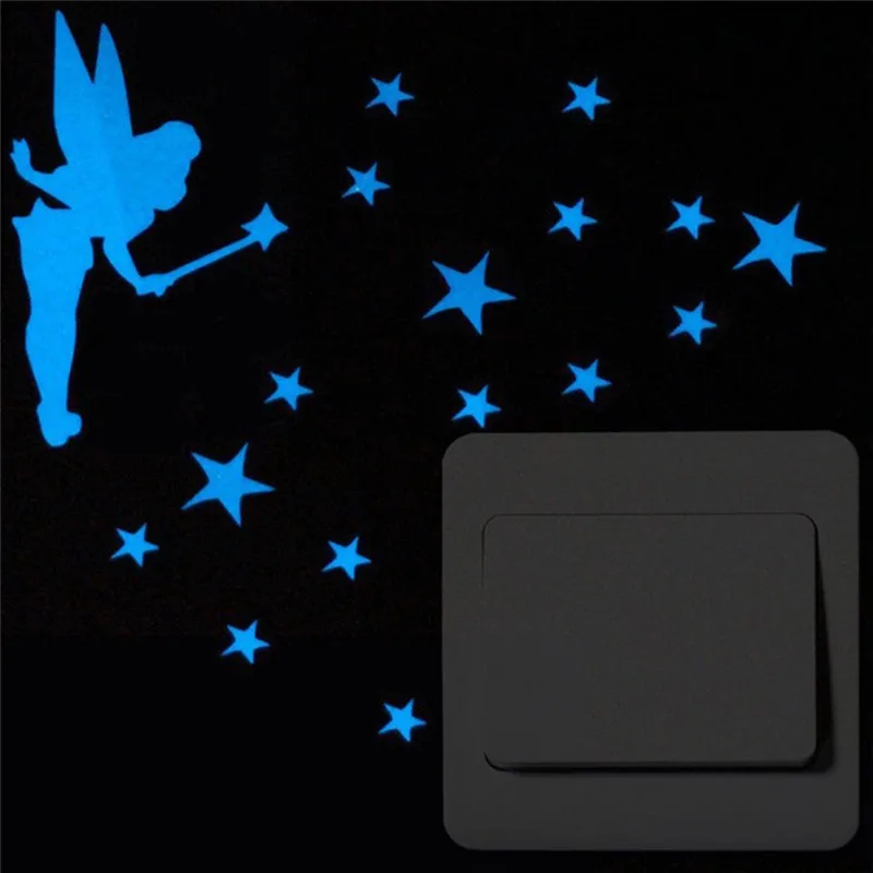 Imixlot светящийся Переключатель наклейка светится в темноте Cat Angle Fairy Moon Stars