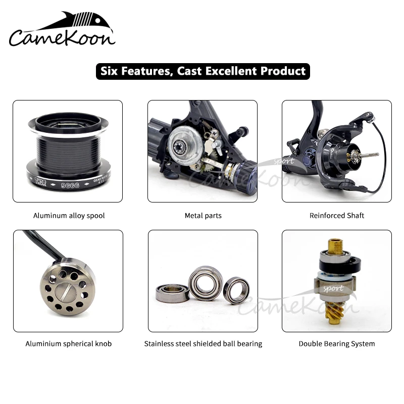 Катушка для спиннинга CAMEKOON максимальное усилие 10 кг 7 + 1 шарикоподшипников