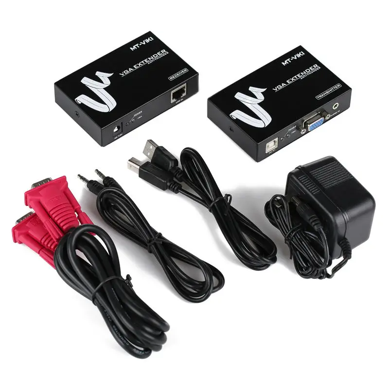 MT-Viki 100m VGA Video Audio HD Extender Repeater over UTP by 1 RJ45 CAT 5e / 6 LAN Cable