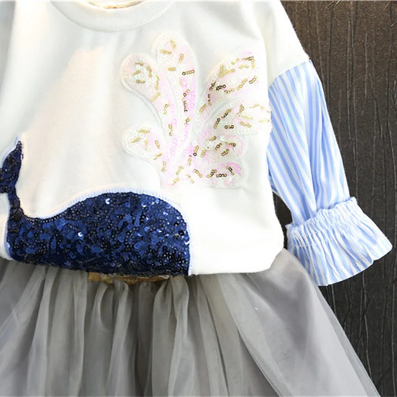 Комплект для маленьких девочек топ с длинными рукавами и 2016 Осень КИТ годугод