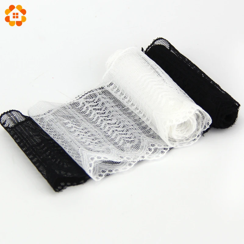 10 ярдов/партия черно белая вышитая кружевная ткань для рукоделия новая продажа