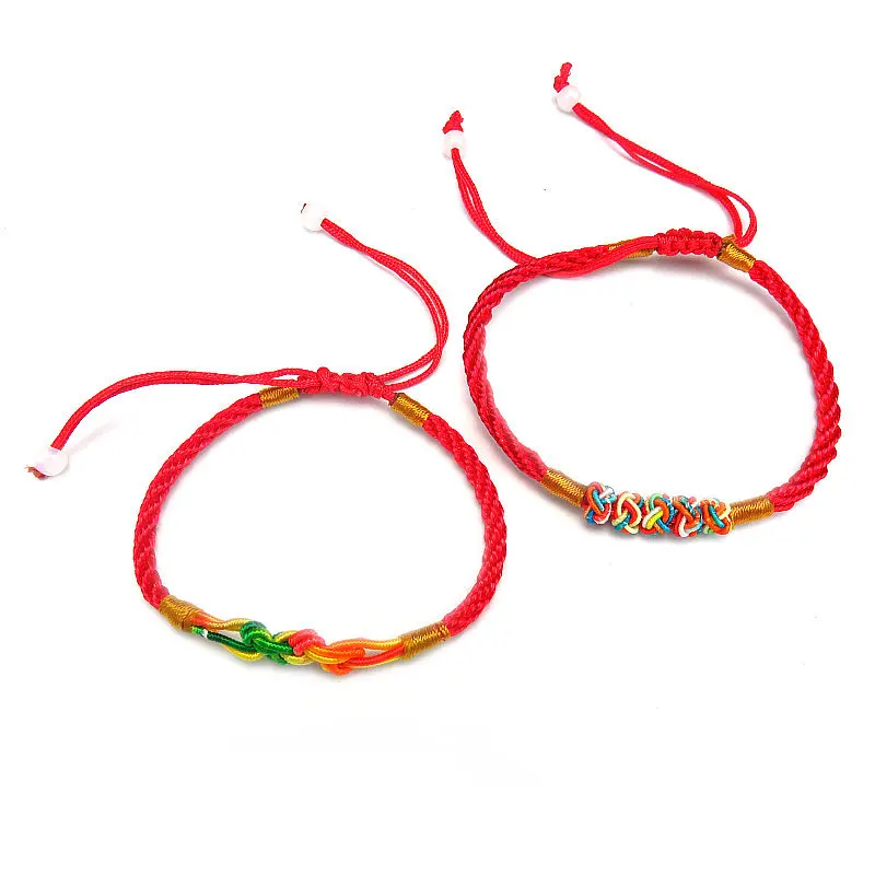 2PCs/Set Handmade Colorful Rope Chain Couple Bracelets for Women and Men Lucky Red Jewelry Gifts Lovers | Украшения и аксессуары