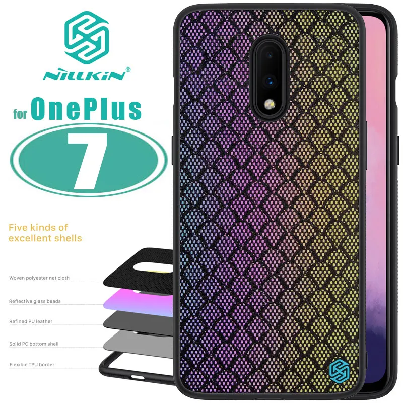 Чехол Nillkin 1 + 7 для Oneplus глянцевый модный силиконовый Жесткий чехол с мягким краем