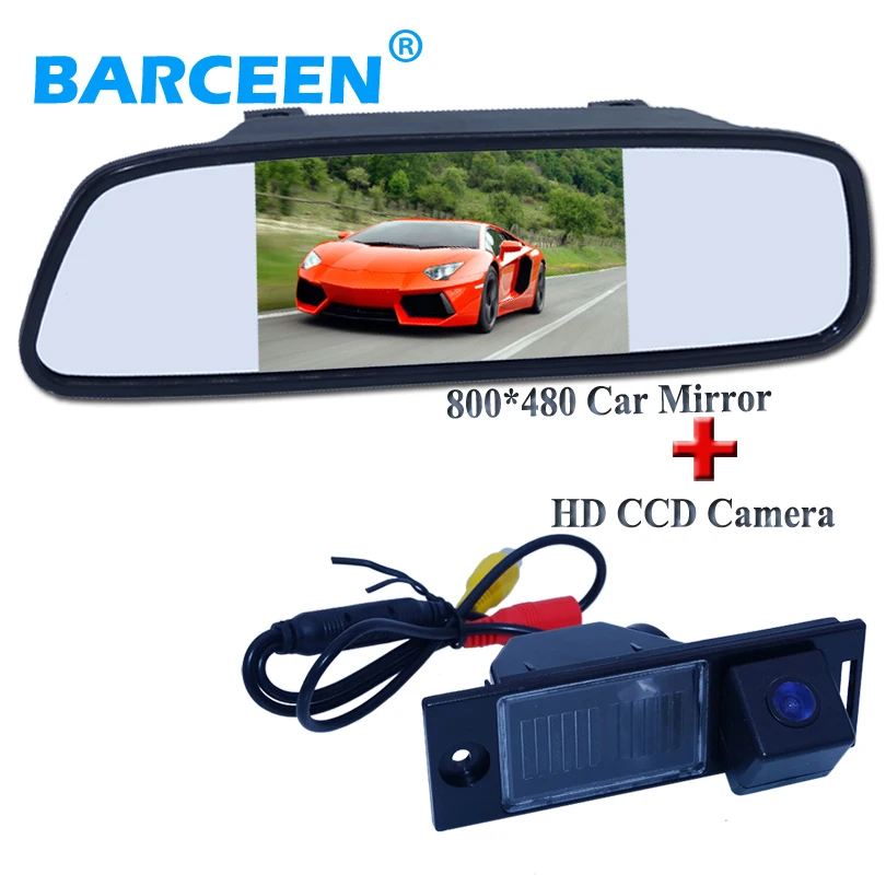 

170 degree car parking camera for original car with plkastic shell 5" car mirror universal type fit for Hyundai ix35 2014