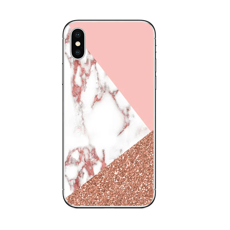 TPU Soft marble Белый, красный, розовое золото, Мраморная роза задняя крышка для apple iphone 6 S 6 7 8 XR X XS MAX SE 5s 5, сексуальный розовый Силиконовый чехол для телефона - Цвет: TPU Soft marble
