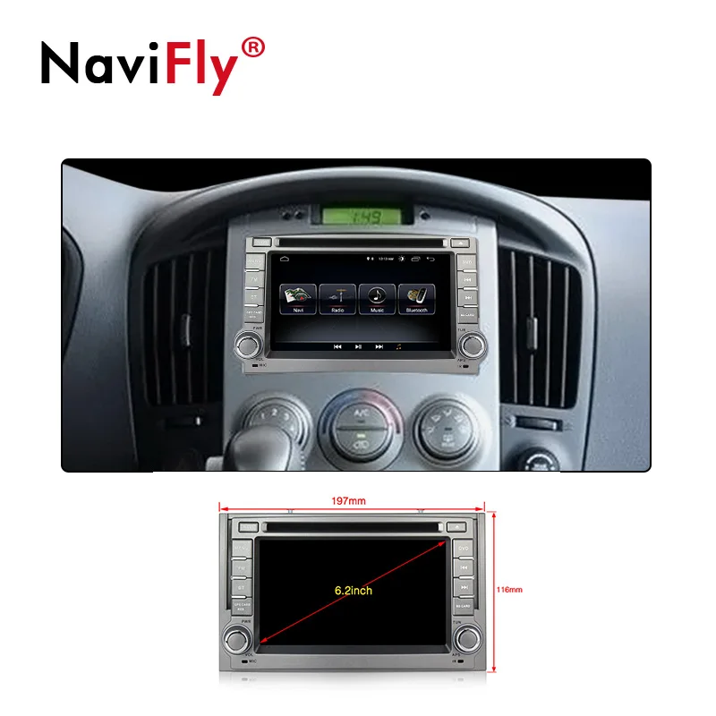 Navifly Android 8,1 автомобильный Радио DVD 2Din стерео Мультимедиа Навигация для hyundai H1 grand starex 2007- аудио автомобильный gps FM wifi