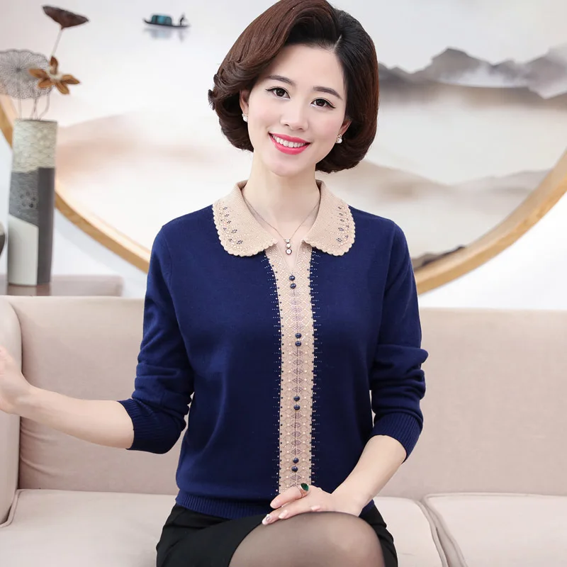 Женский кашемировый свитер среднего возраста весенне-осенний Модный
