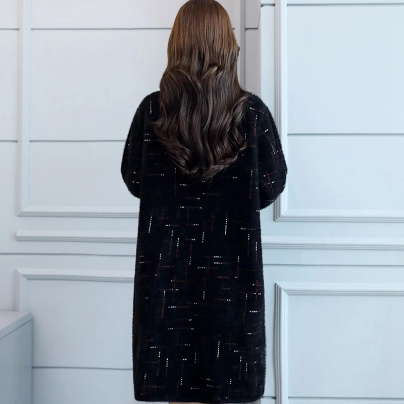 Женское длинное осенне зимнее Новое свободное шерстяное пальто женское модное