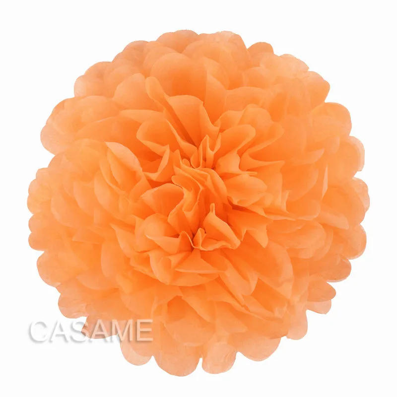 light orange 10 шт. милые украшения babyshower 15 см 6 дюймов папиросная бумага цветы бумажные шарики-Помпоны фонари вечерние украшения Ремесло Свадьба - Цвет: light orange