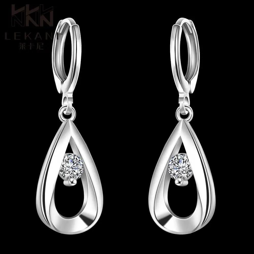 E614 посеребренные Висячие серьги для женщин инкрустированные фианитами модные