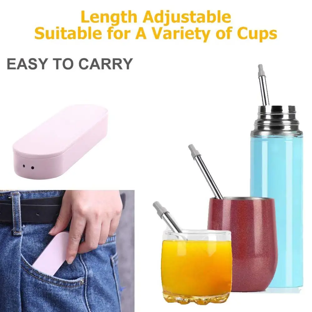 Многоразовые трубочки складная телескопическая соломинка пищевая 304 соломинки