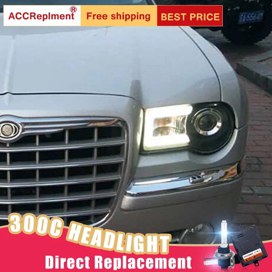 2 шт. светодиодный фары для Chrysler 300C 2005 2012 Автомобильные ангельские глазки