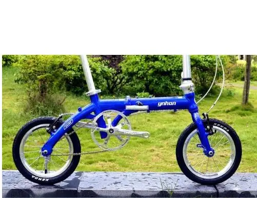 blue YNHON Складная велосипедная Рама 14 дюймов BMX 6061 алюминиевый сплав V тормозные рамы для велосипеда передняя вилка 74 мм Задняя рама 85 мм - Цвет: blue