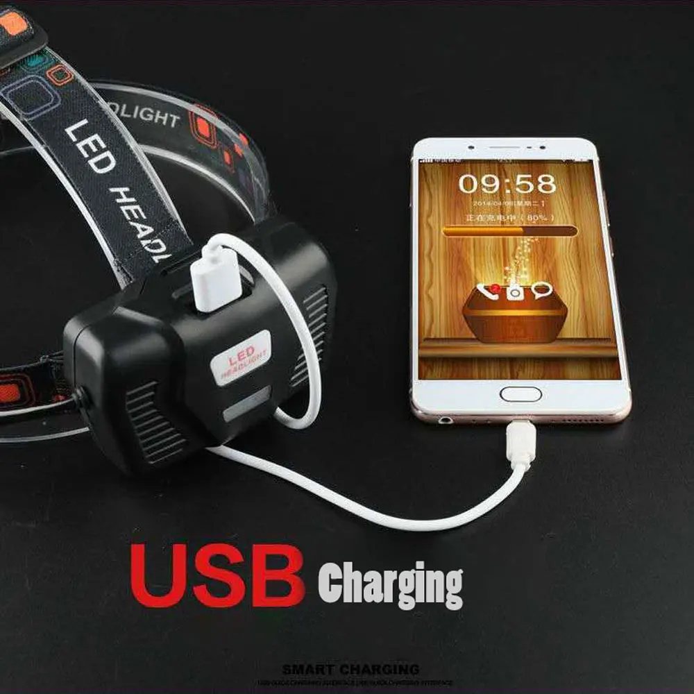 B10 XHP 50 светодиодный налобный фонарь 3 Mode 8000лм фара Micro USB Перезаряжаемый Головной