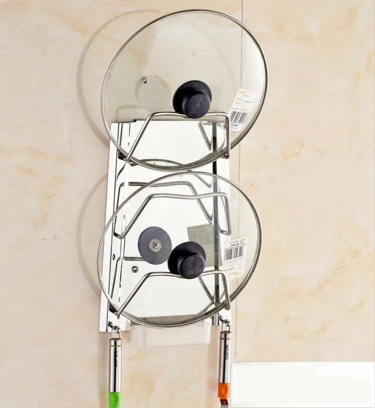 Кухонные аксессуары из нержавеющей стали горшок крышка полка кухня Органайзер