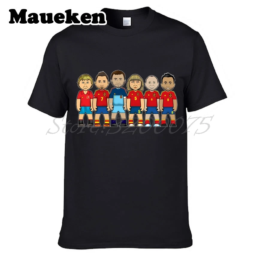 Мужские легенды Испания Xavi Hernandez Carles Puyol Iker Casillas Andres Iniesta Emilio Butragueno David Villa футболка