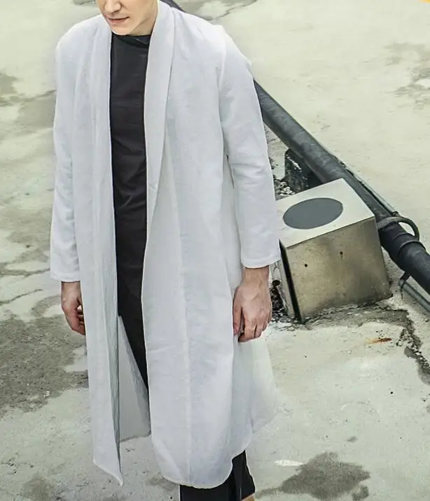 M-XL Горячая зима Мужская Новая мода Джокер линейный лен плащ | одежда