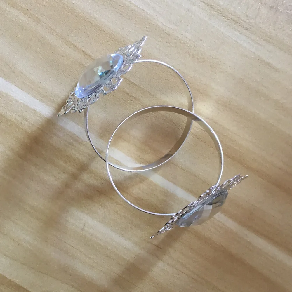 20 шт прозрачные акриловые кольца для салфеток держатель салфетки серебро