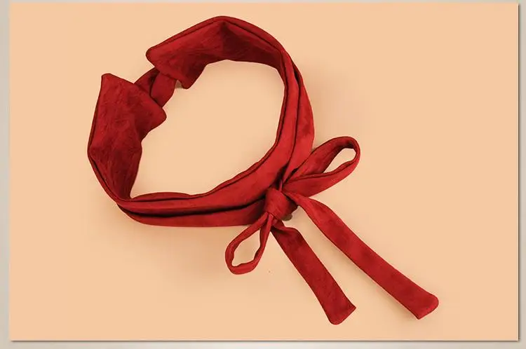 New Suede Bow Knot Long Belt Wide Waist Fabric Belt for women Designer Slim Ultra Wide Belt Dress Coat Accessories SO0130